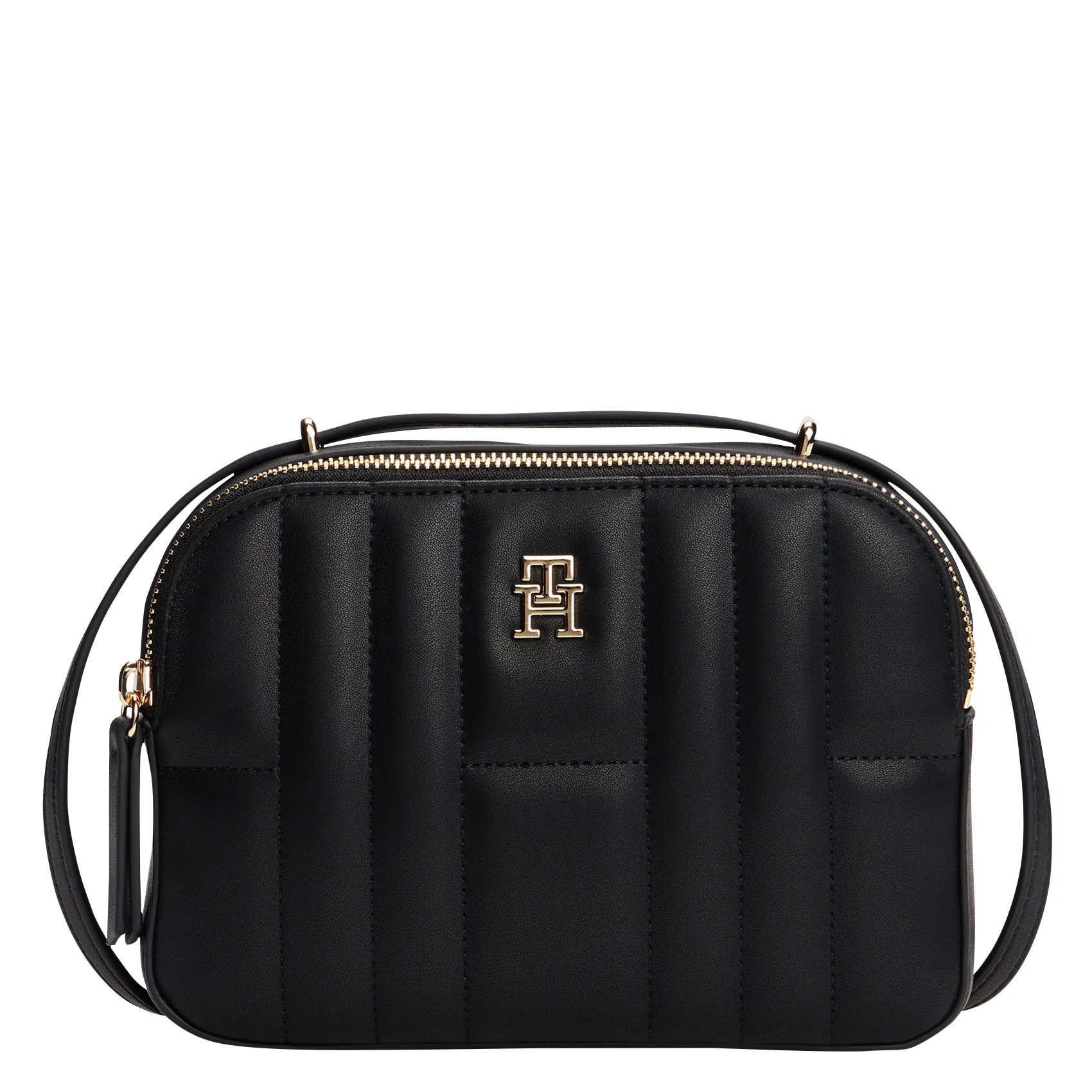 TOMMY HILFIGER Quilted monogram crossbody bag Black