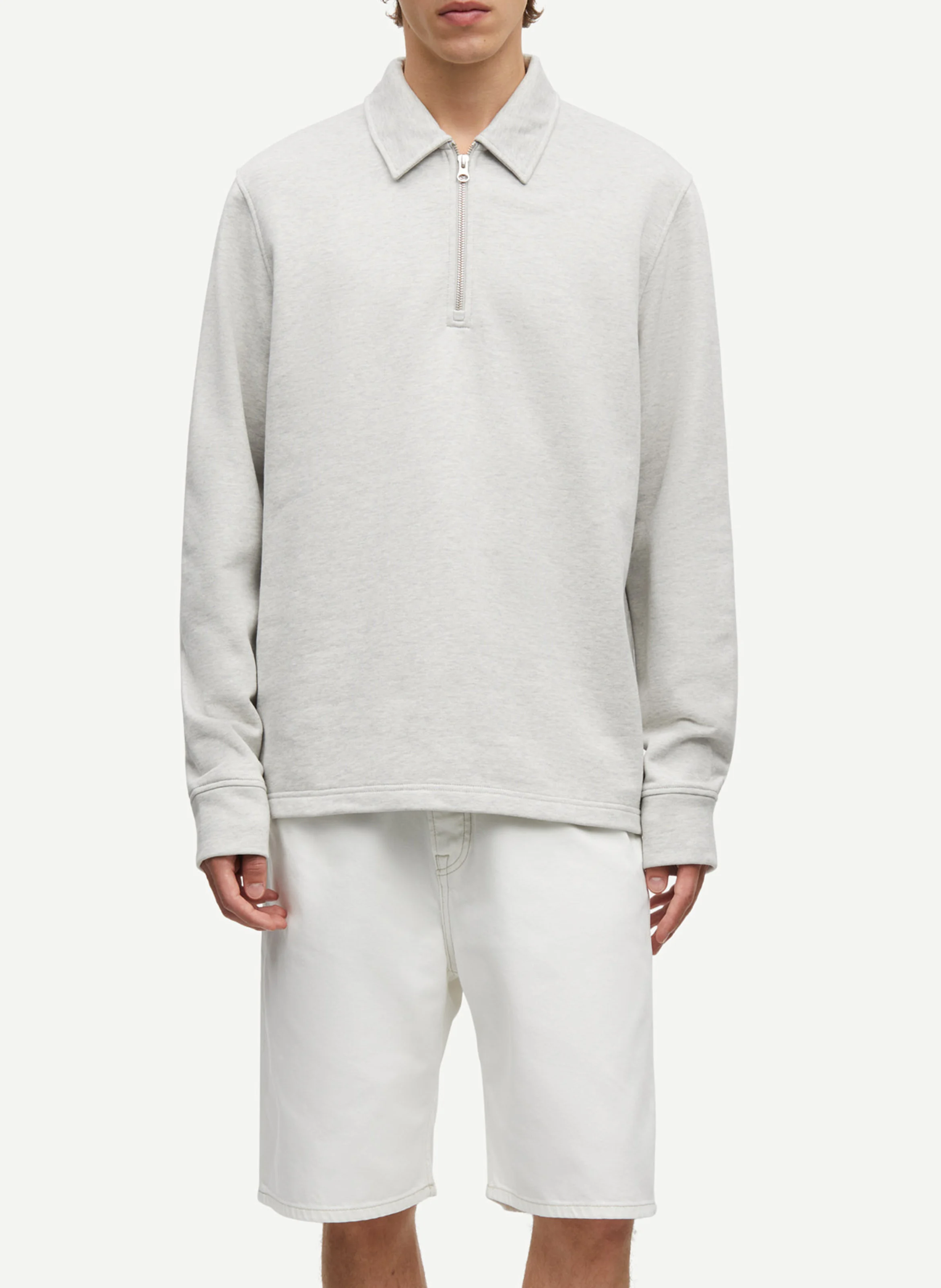 SAMSOE SAMSOE Straight organic cotton sweatshirt SALOUIS HZ Silver