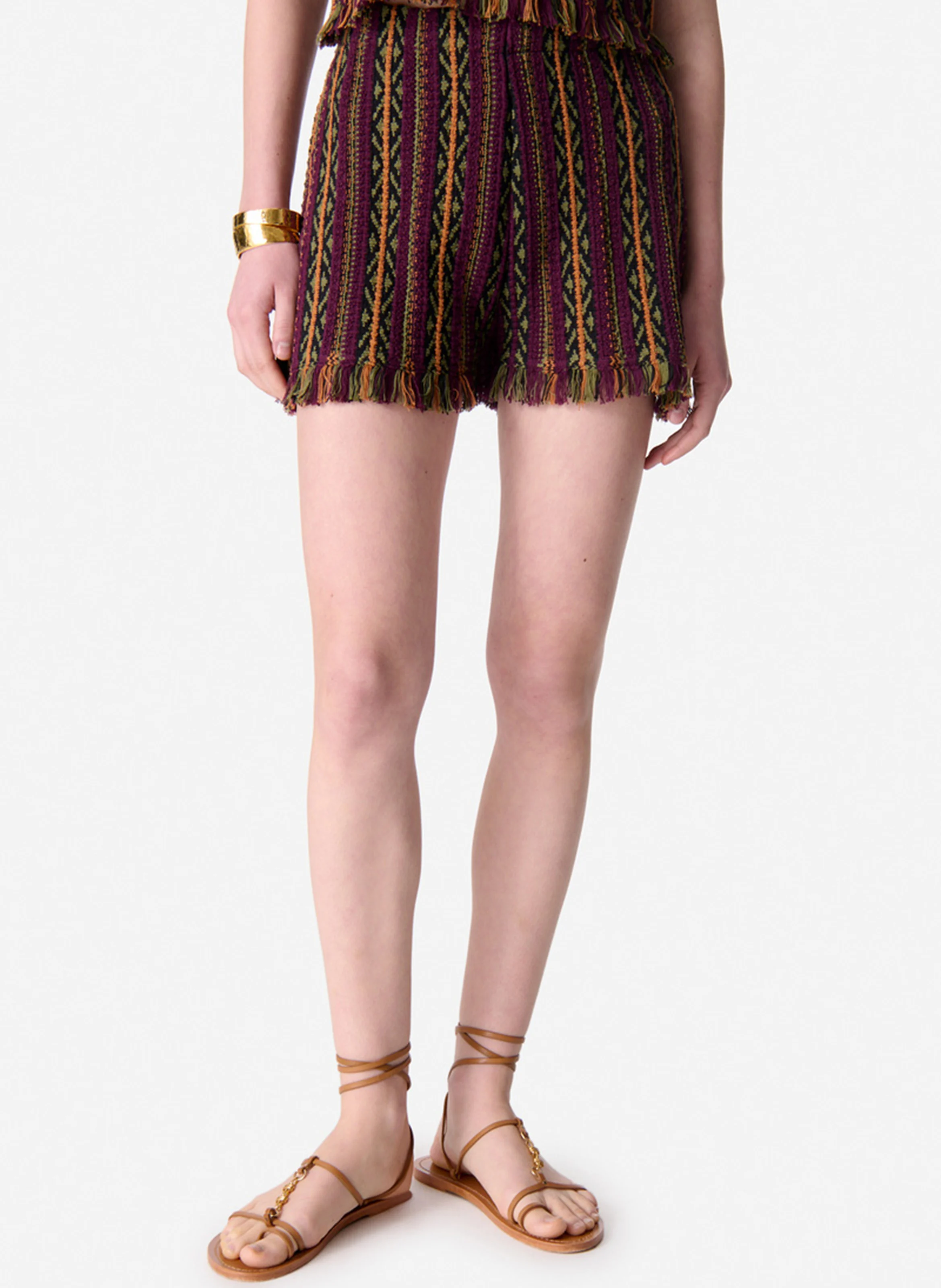 VANESSA BRUNO High-waisted shorts with stripes ESTONIA Multicolored