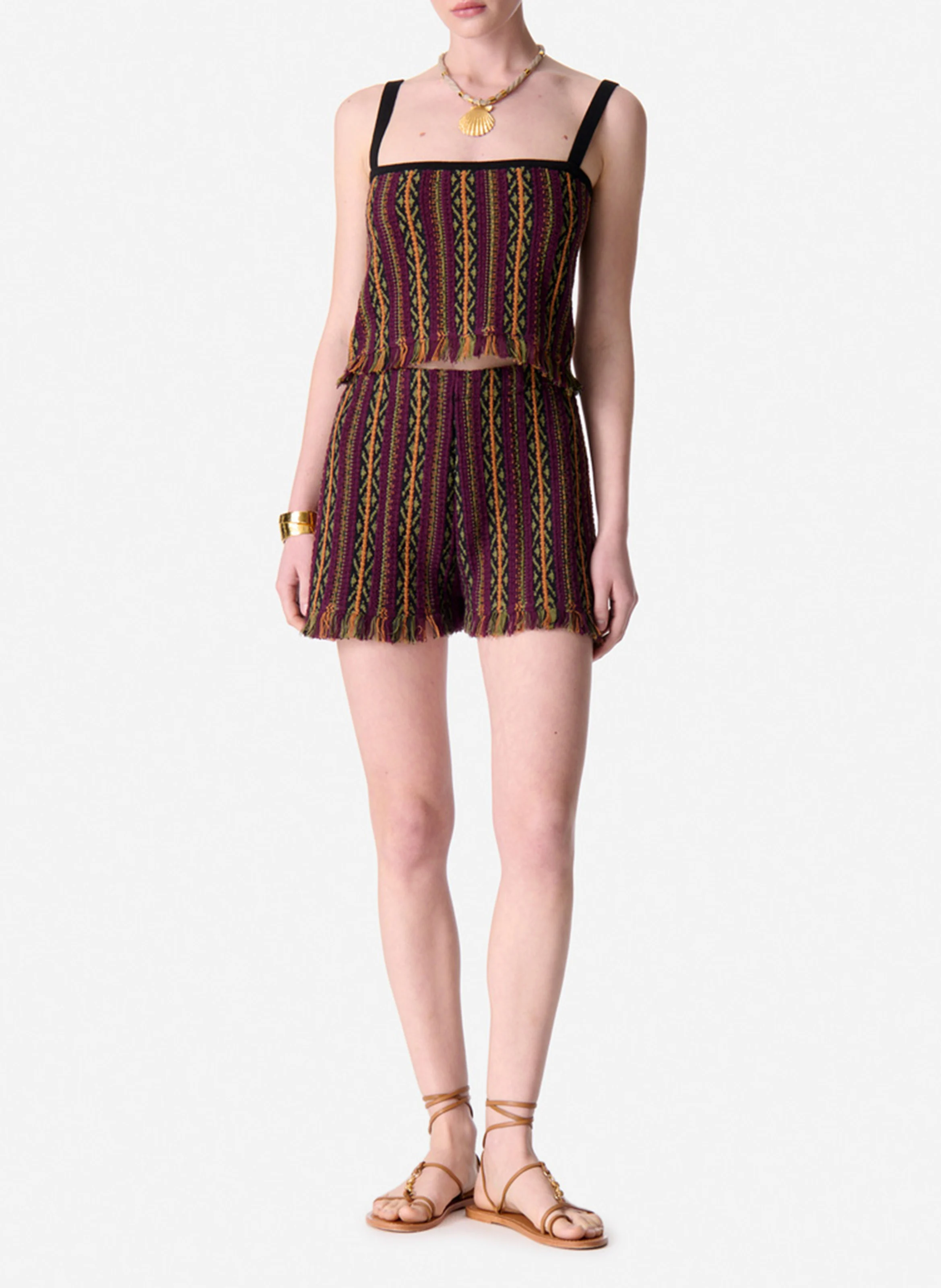VANESSA BRUNO High-waisted shorts with stripes ESTONIA Multicolored