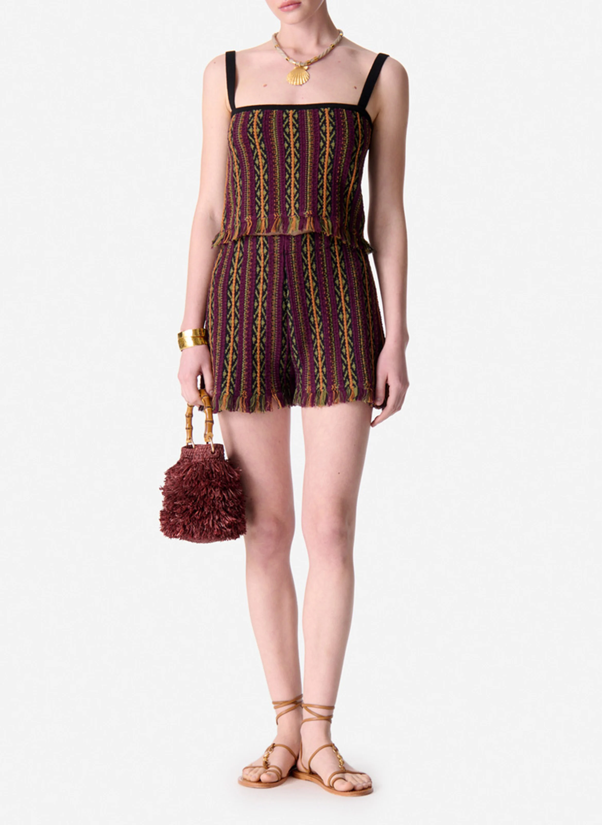 VANESSA BRUNO High-waisted shorts with stripes ESTONIA Multicolored