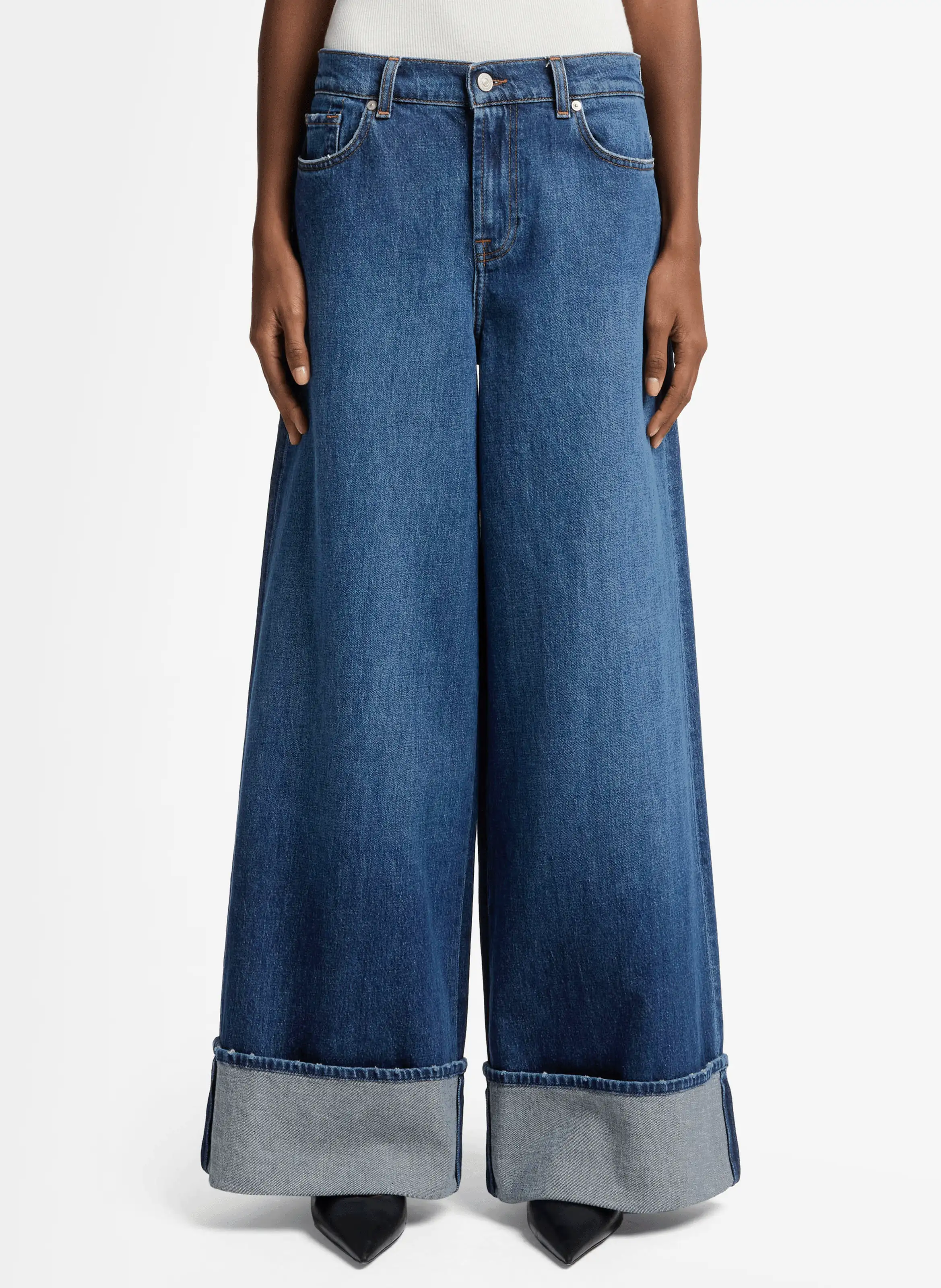 7 FOR ALL MANKIND Wide-leg jeans with cuffs MARIE Blue
