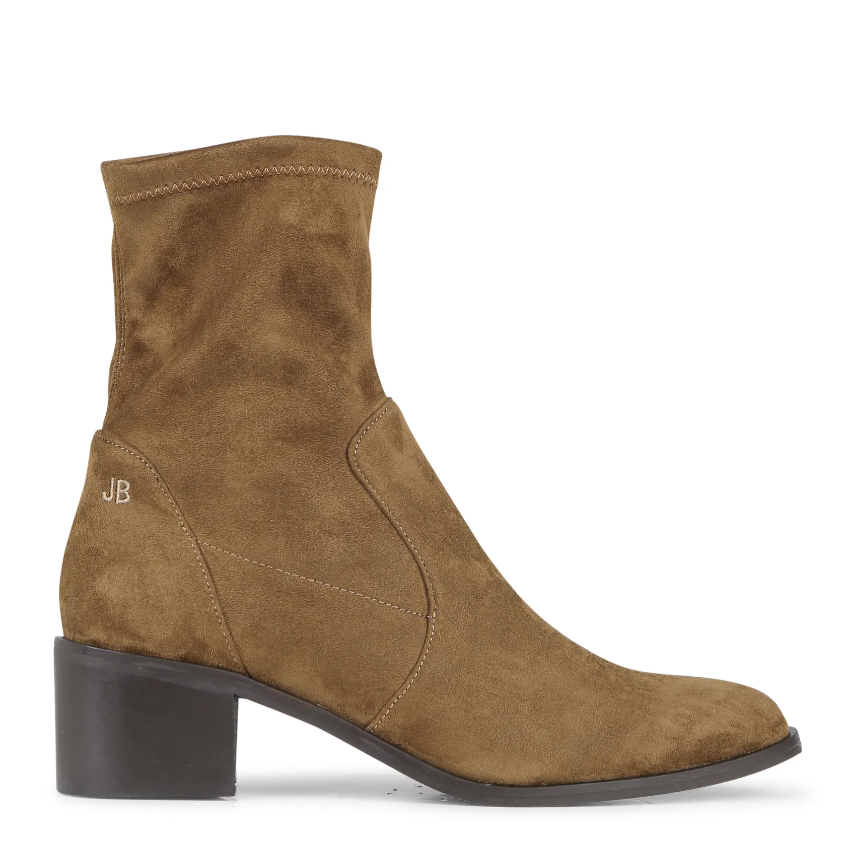 JB MARTIN Velvet effect leather ankle boots LOU Brown